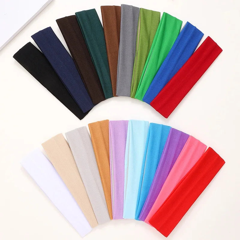 10 Pcs Color Sports Headbands For Men Women Elastic Anti Slip Sports Headbands For Yoga Fitness Running Sweat Absorption