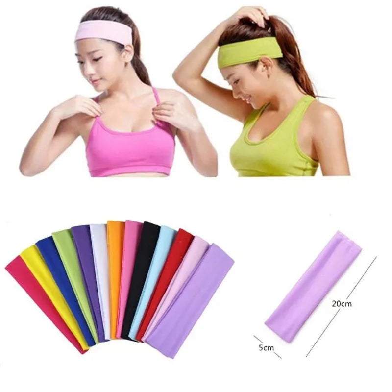 10 Pcs Color Sports Headbands For Men Women Elastic Anti Slip Sports Headbands For Yoga Fitness Running Sweat Absorption
